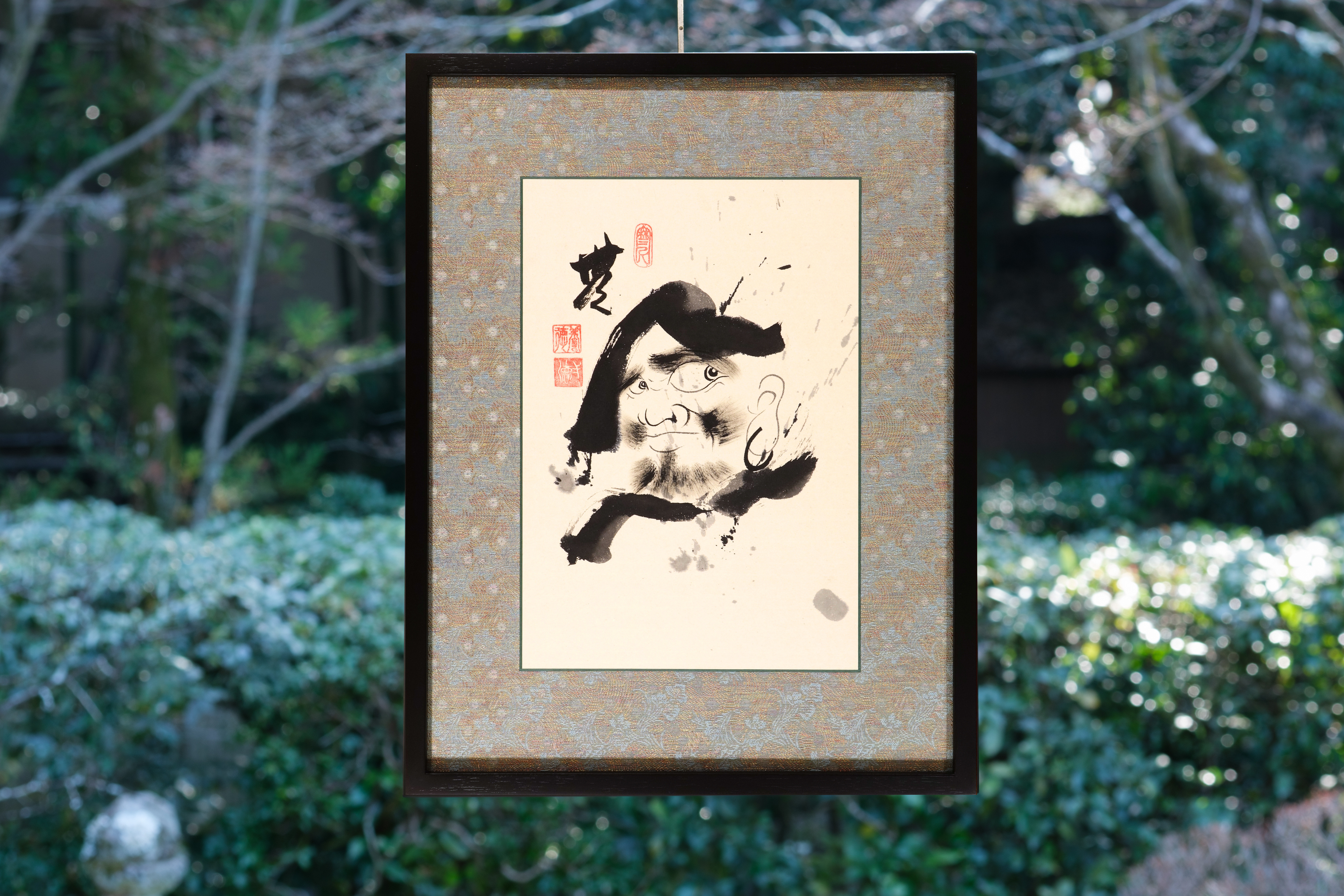 Artisan-framed Zen Ink Wash Paintings