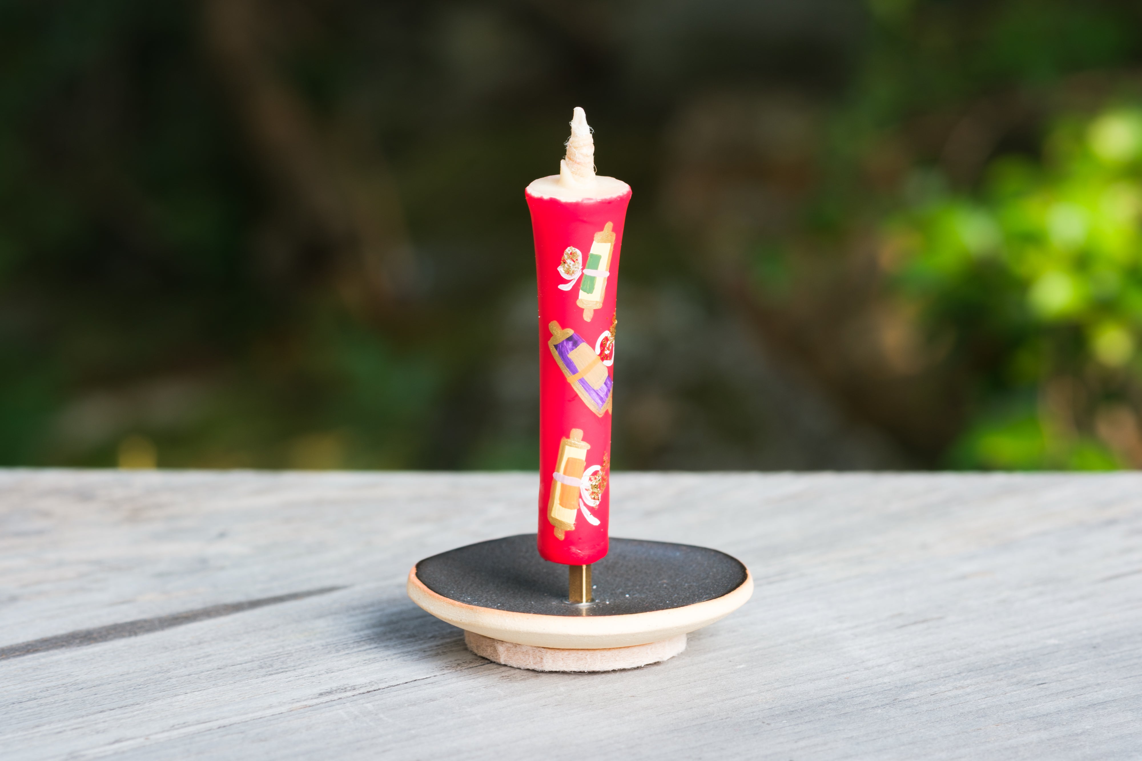 Japanese candle Warosoku with Paintings