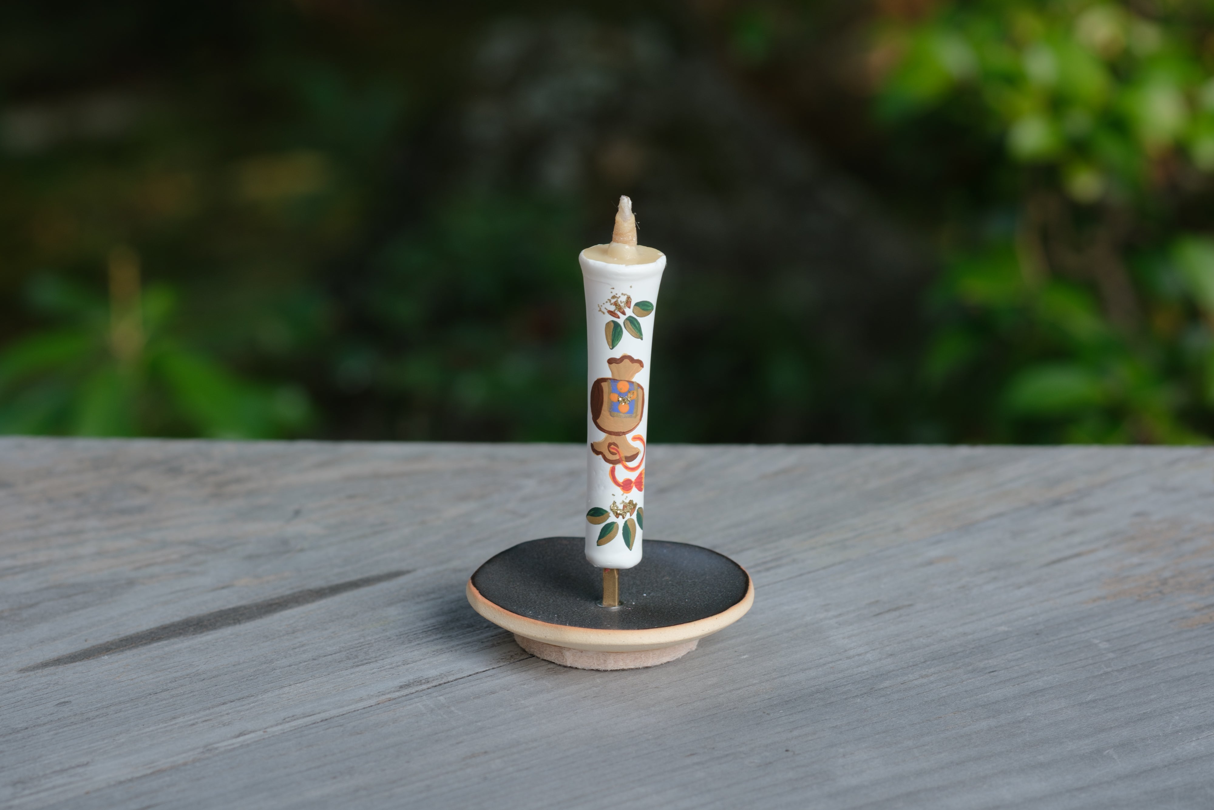 Japanese Candle Warosoku with Paintings