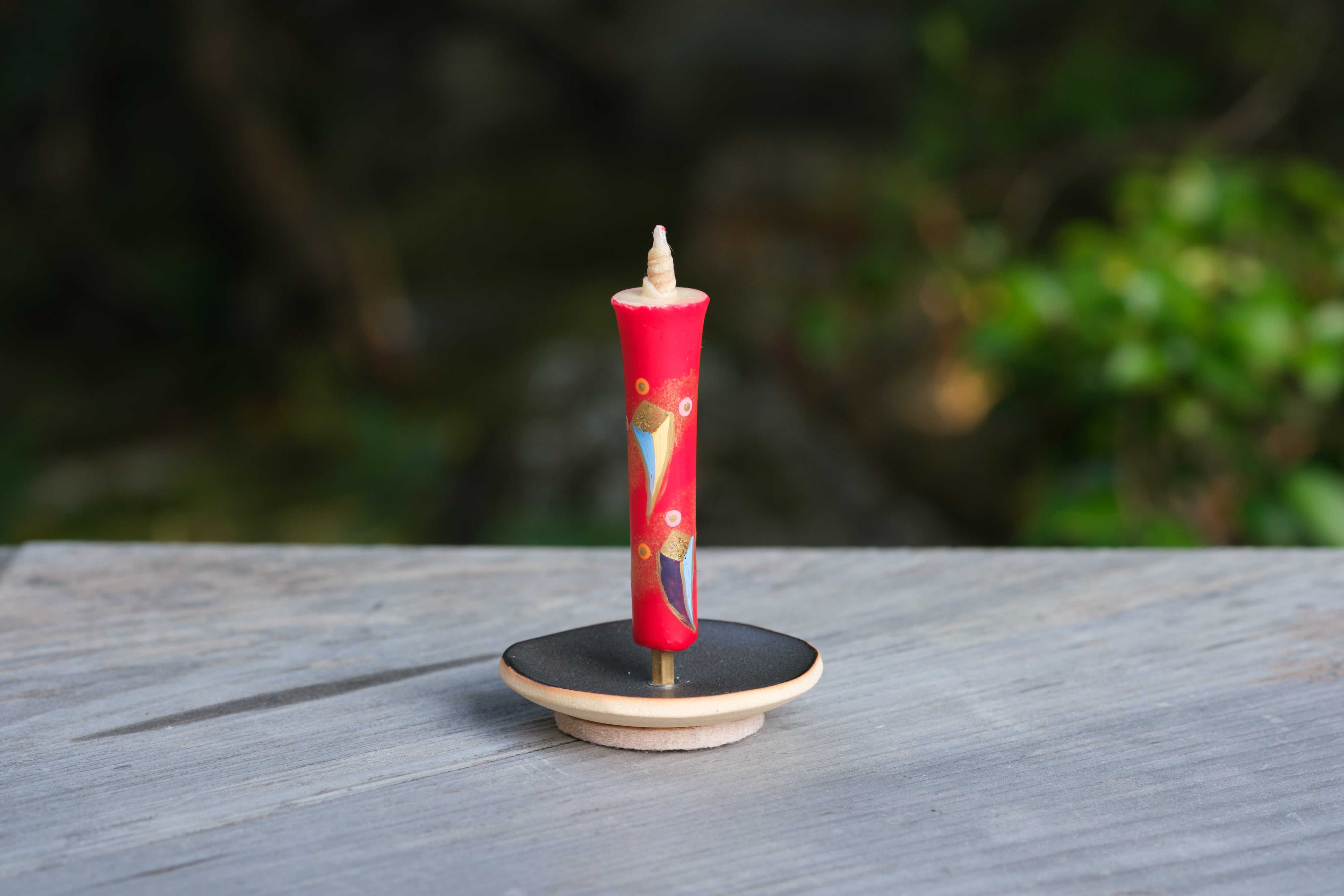 Japanese Candle Warosoku with Paintings