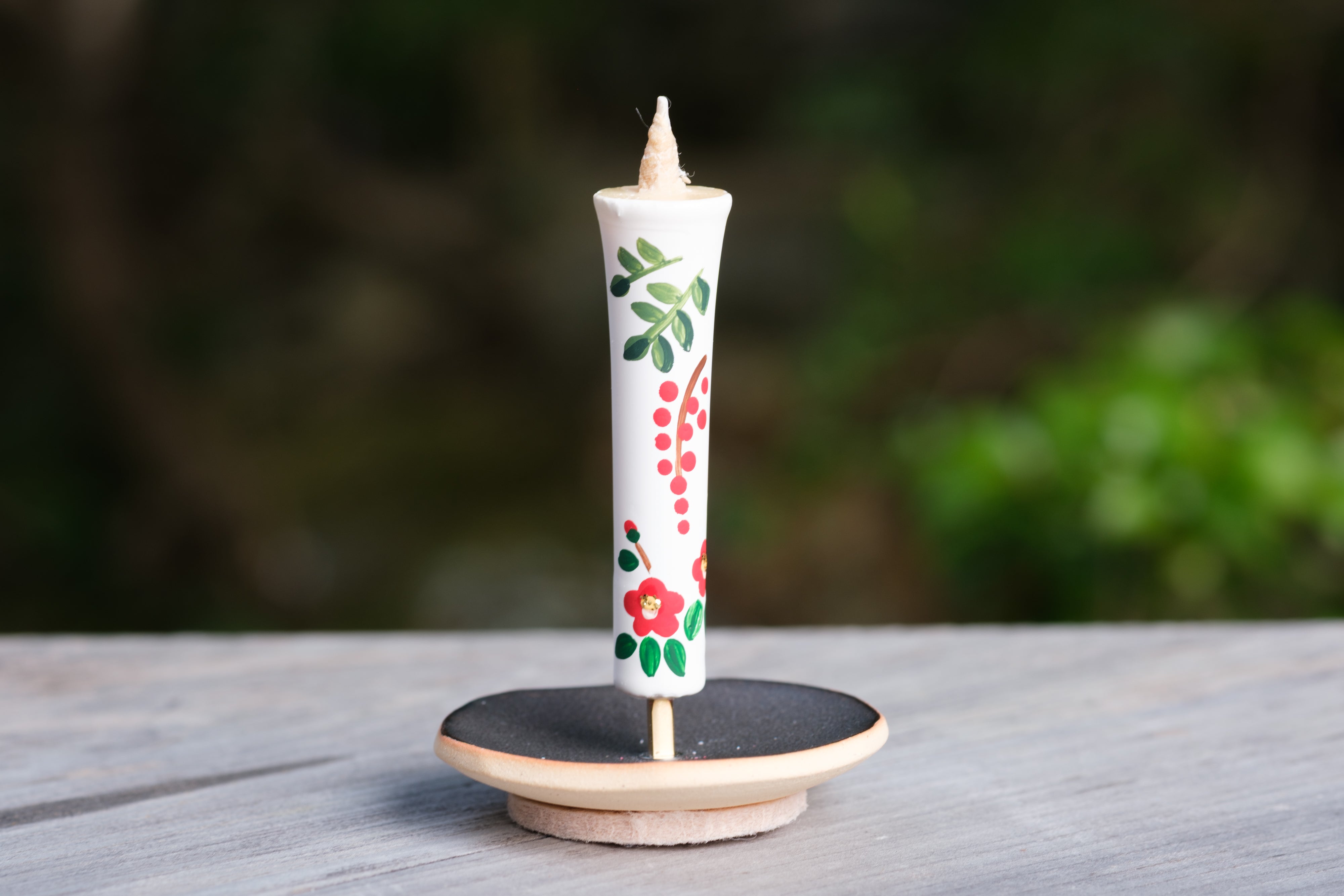 Japanese Candle Warosoku with Paintings