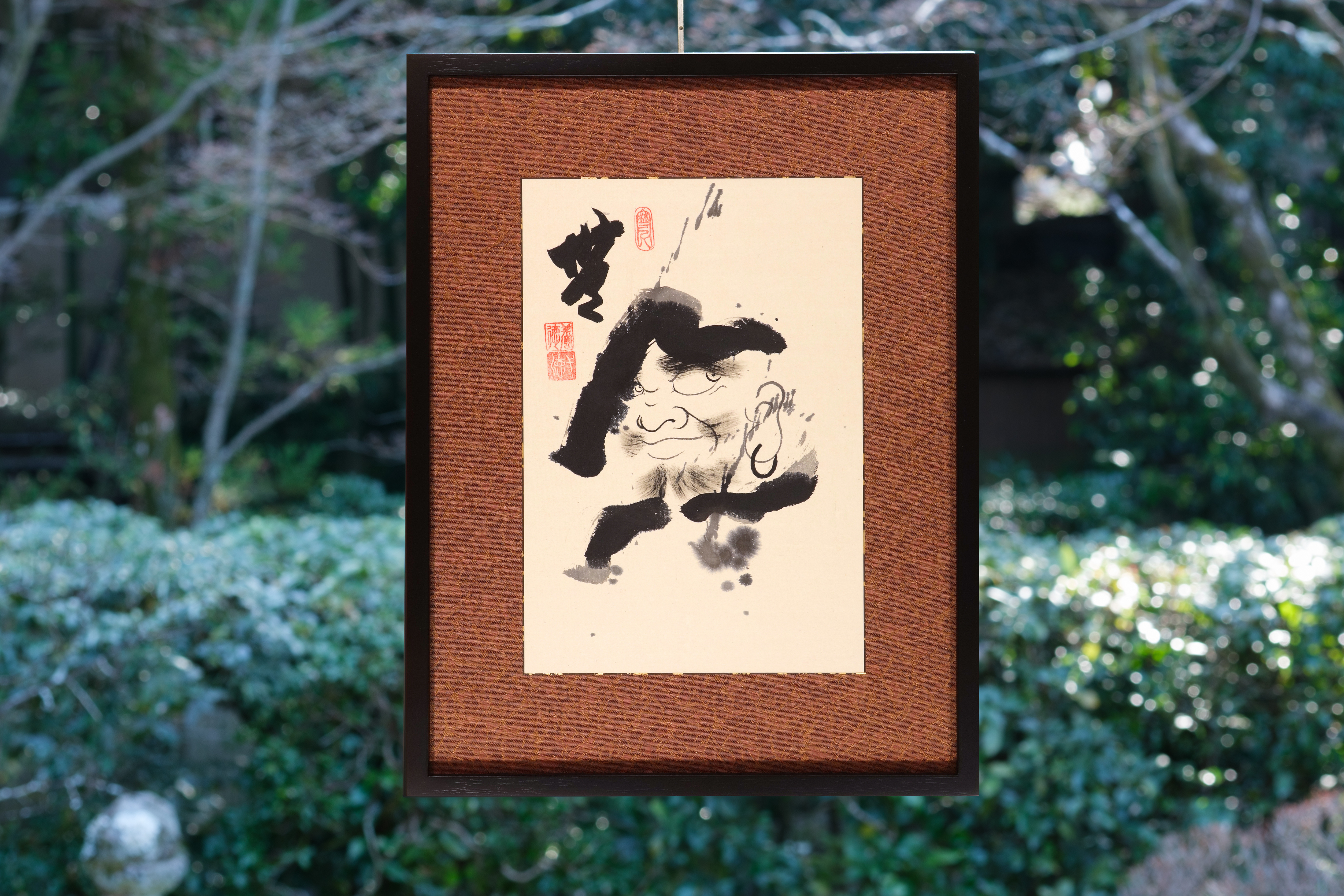 Artisan-framed Zen Ink Wash Paintings