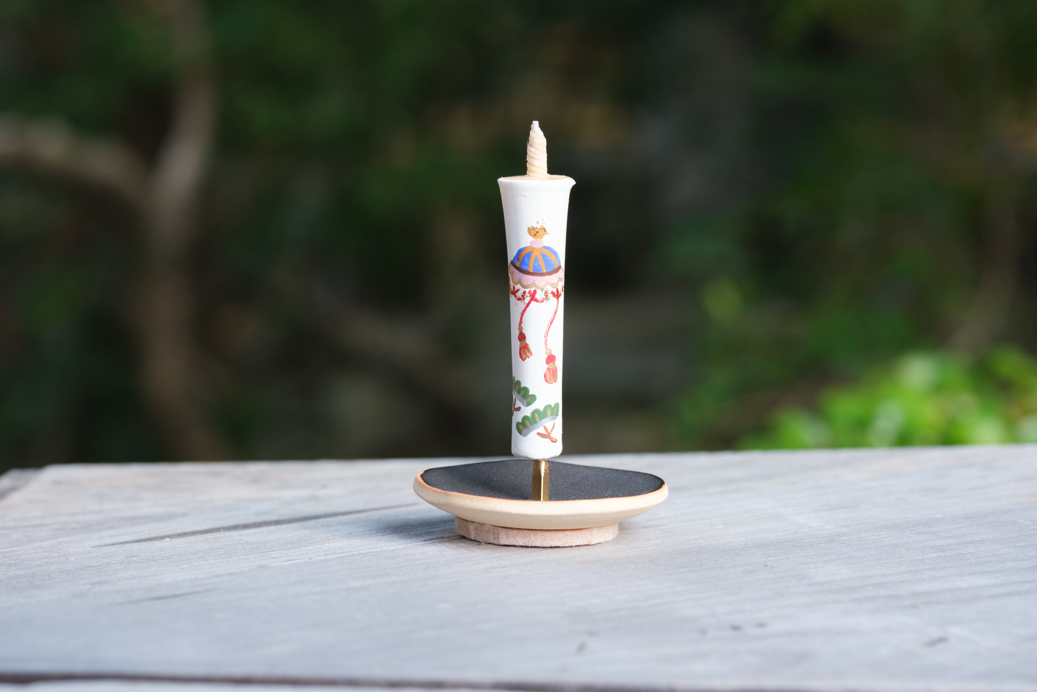 Japanese Candle Warosoku with Paintings