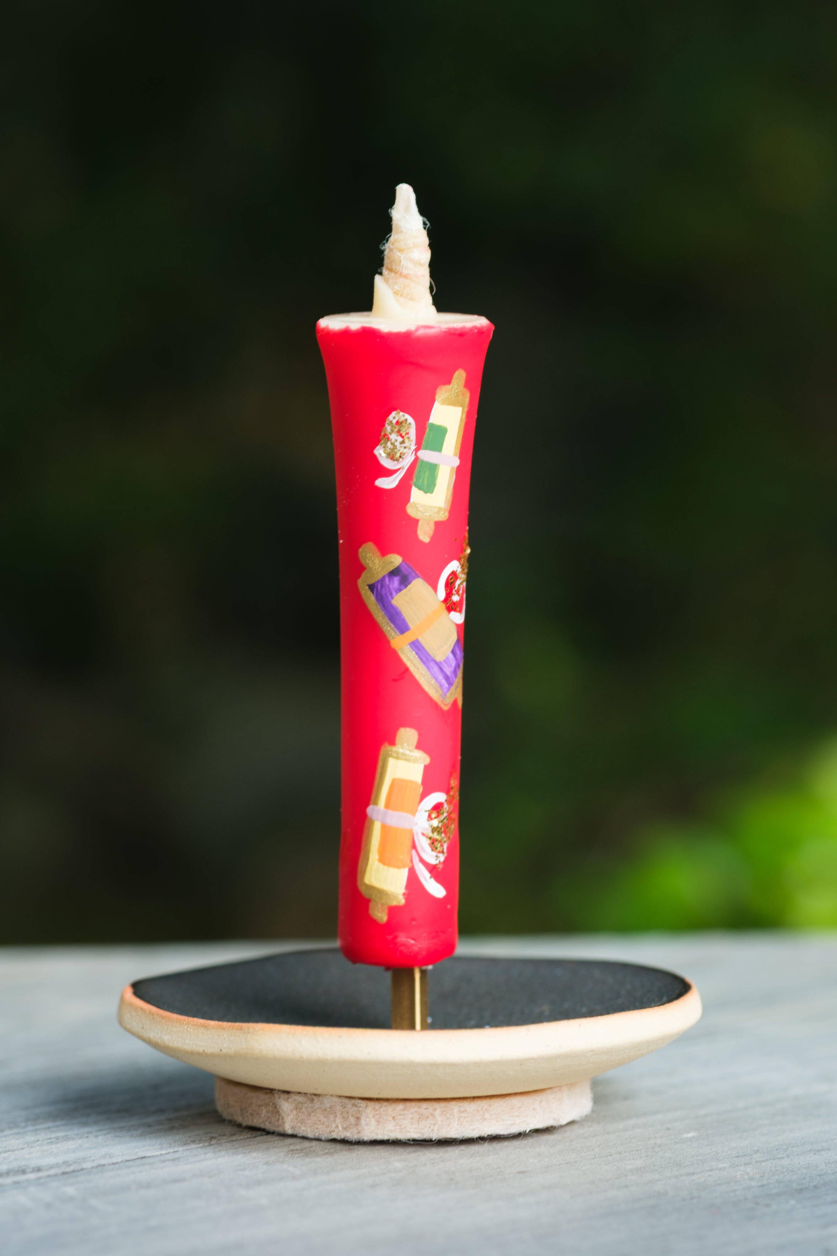 Japanese candle Warosoku with Paintings