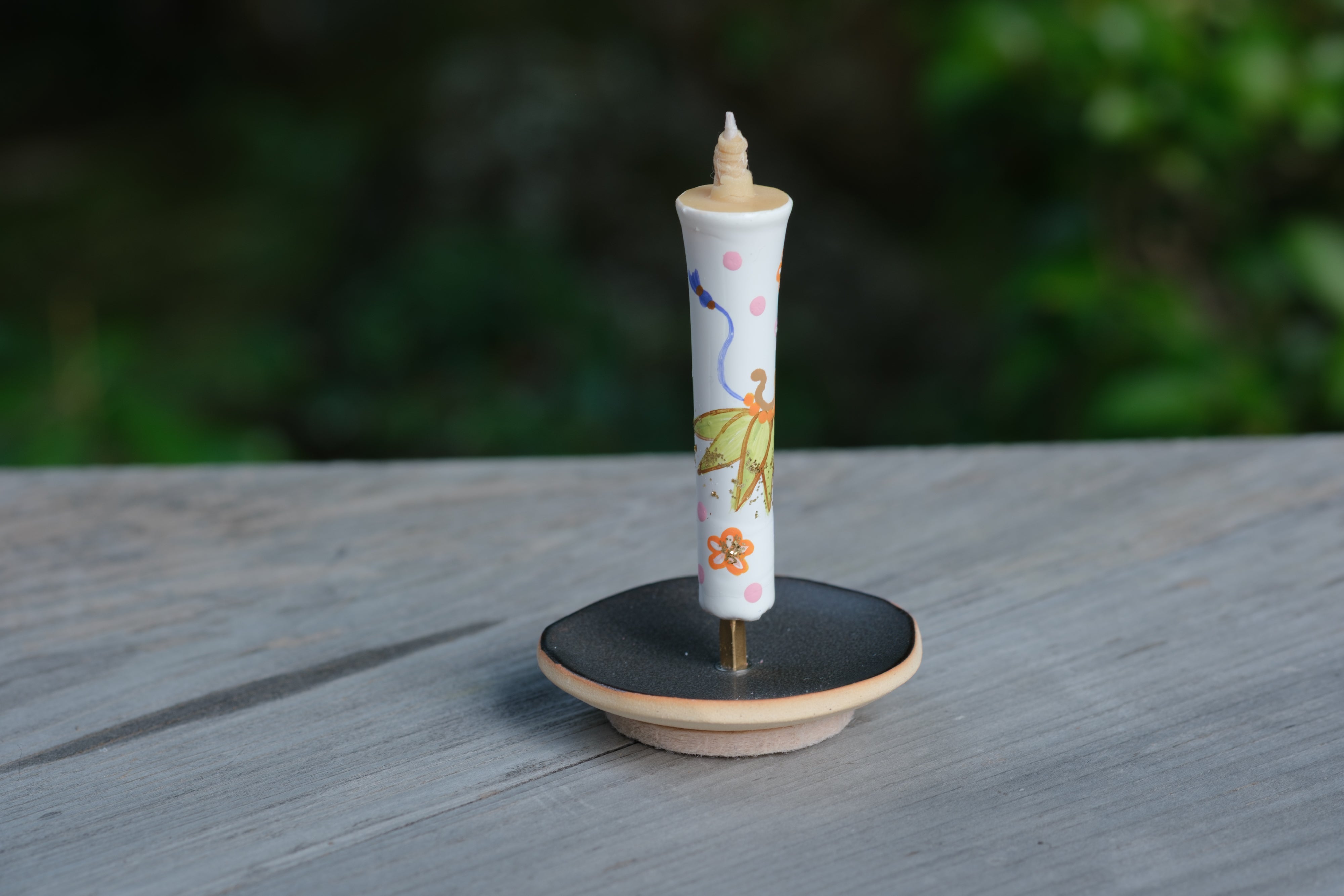 Japanese Candle Warosoku with Paintings