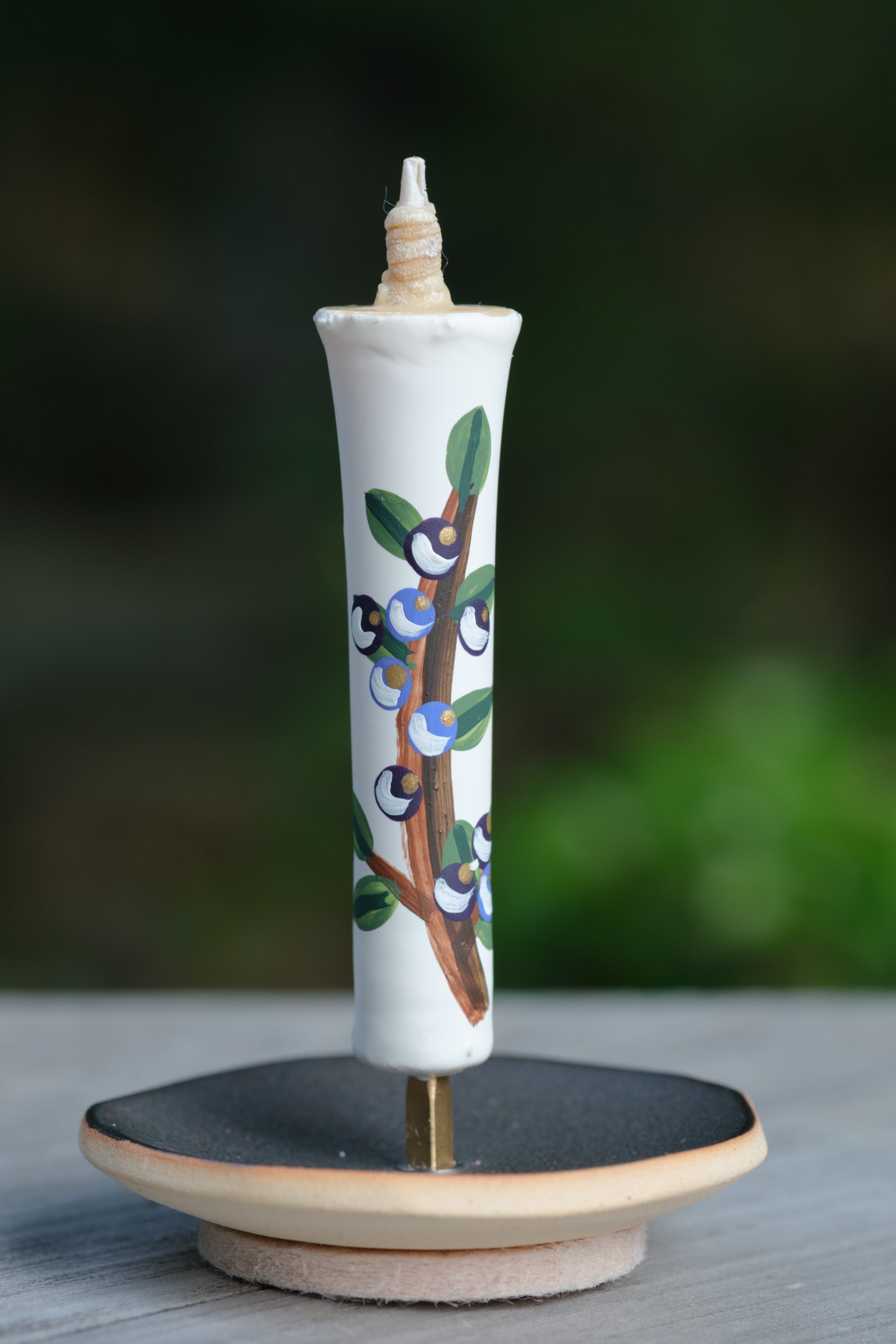 Japanese Candle Warosoku with Paintings