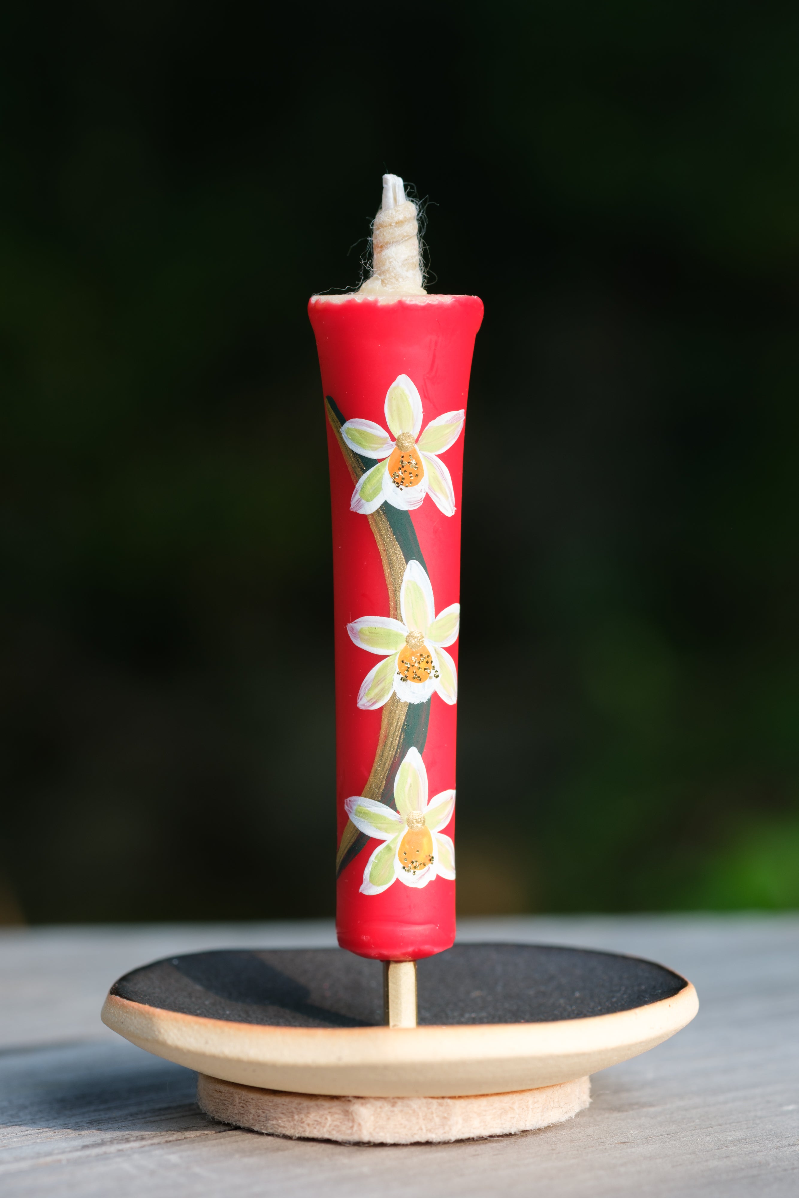Japanese Candle Warosoku with Paintings