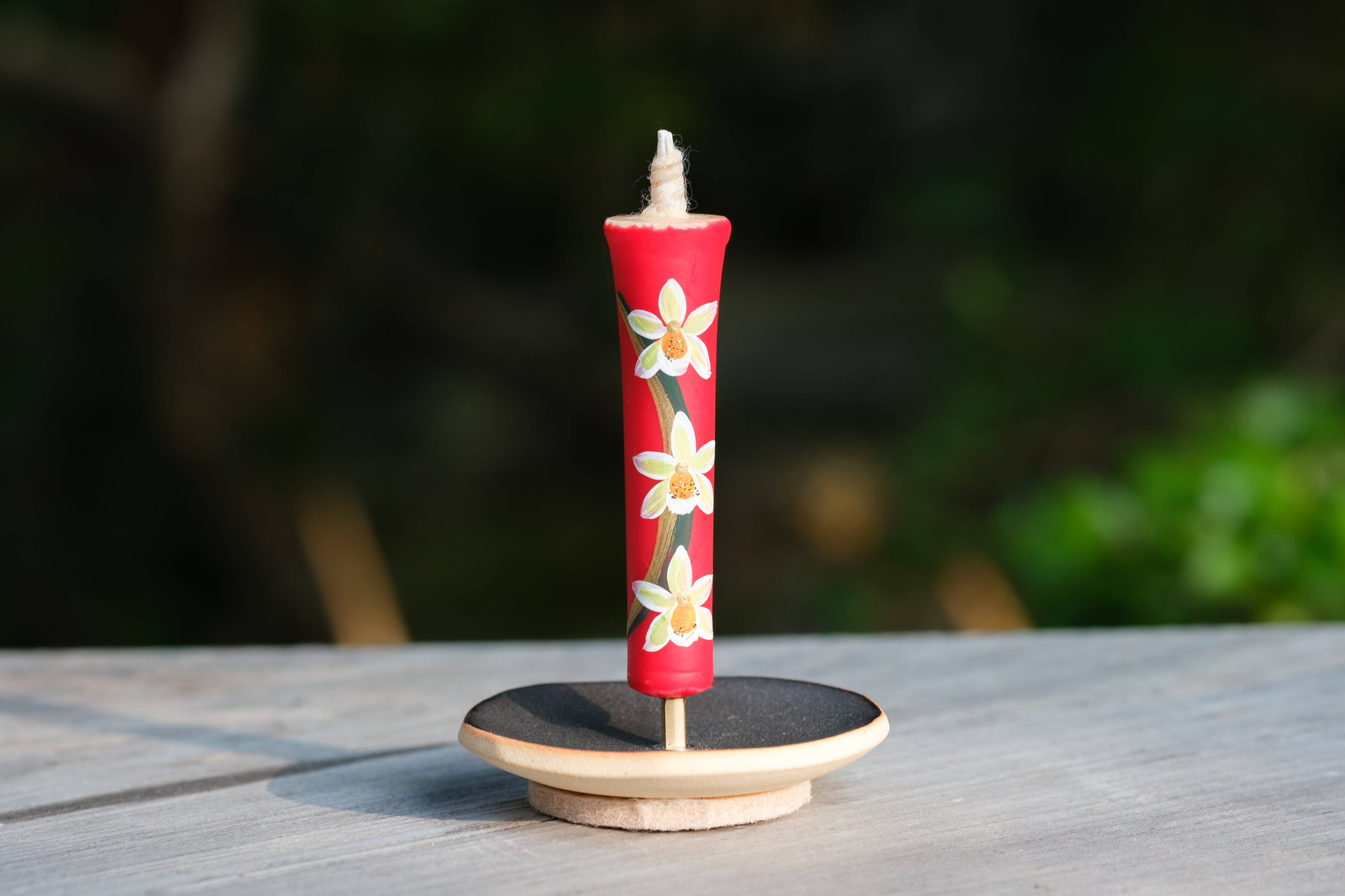 Japanese Candle Warosoku with Paintings