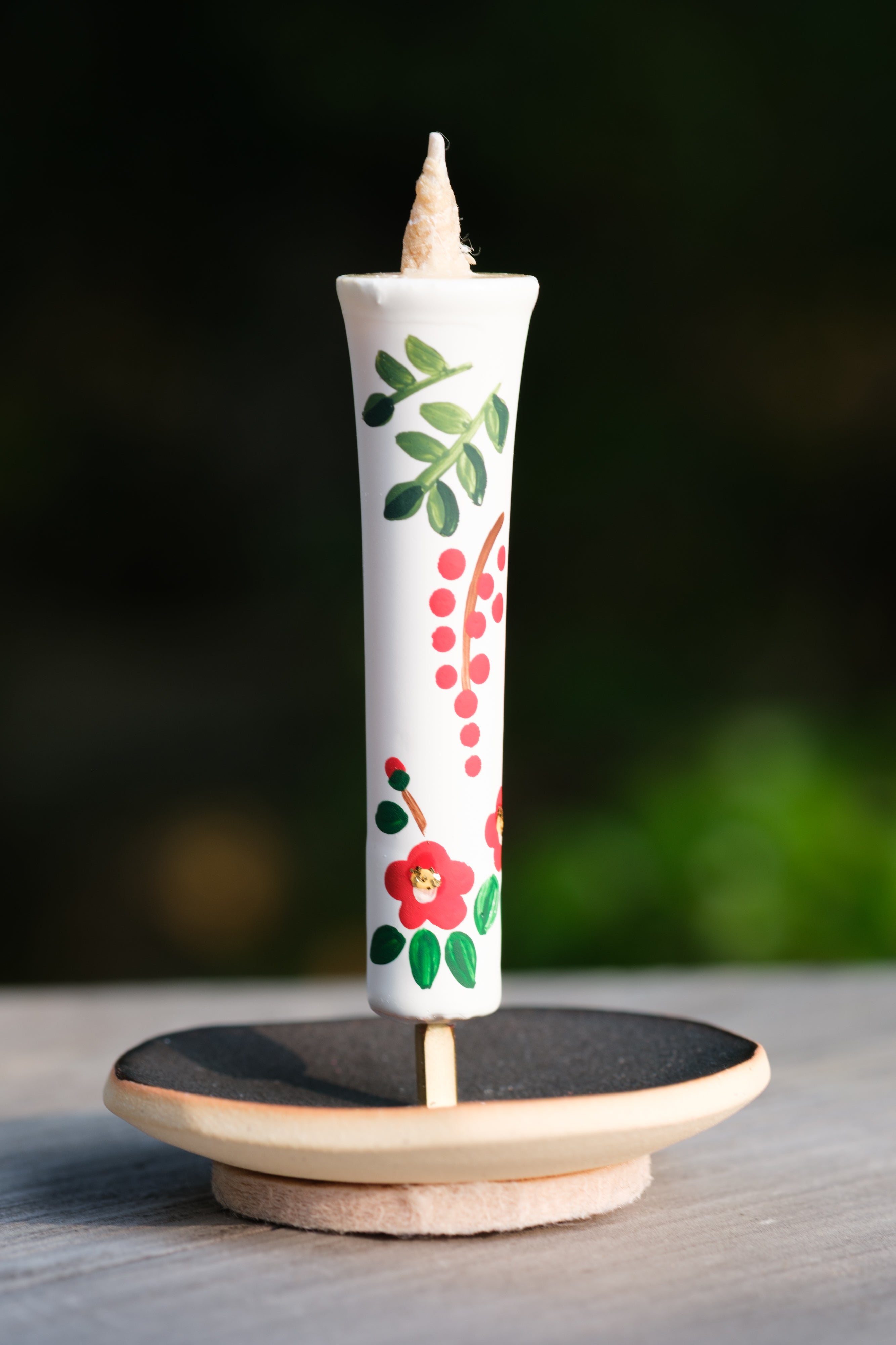Japanese Candle Warosoku with Paintings