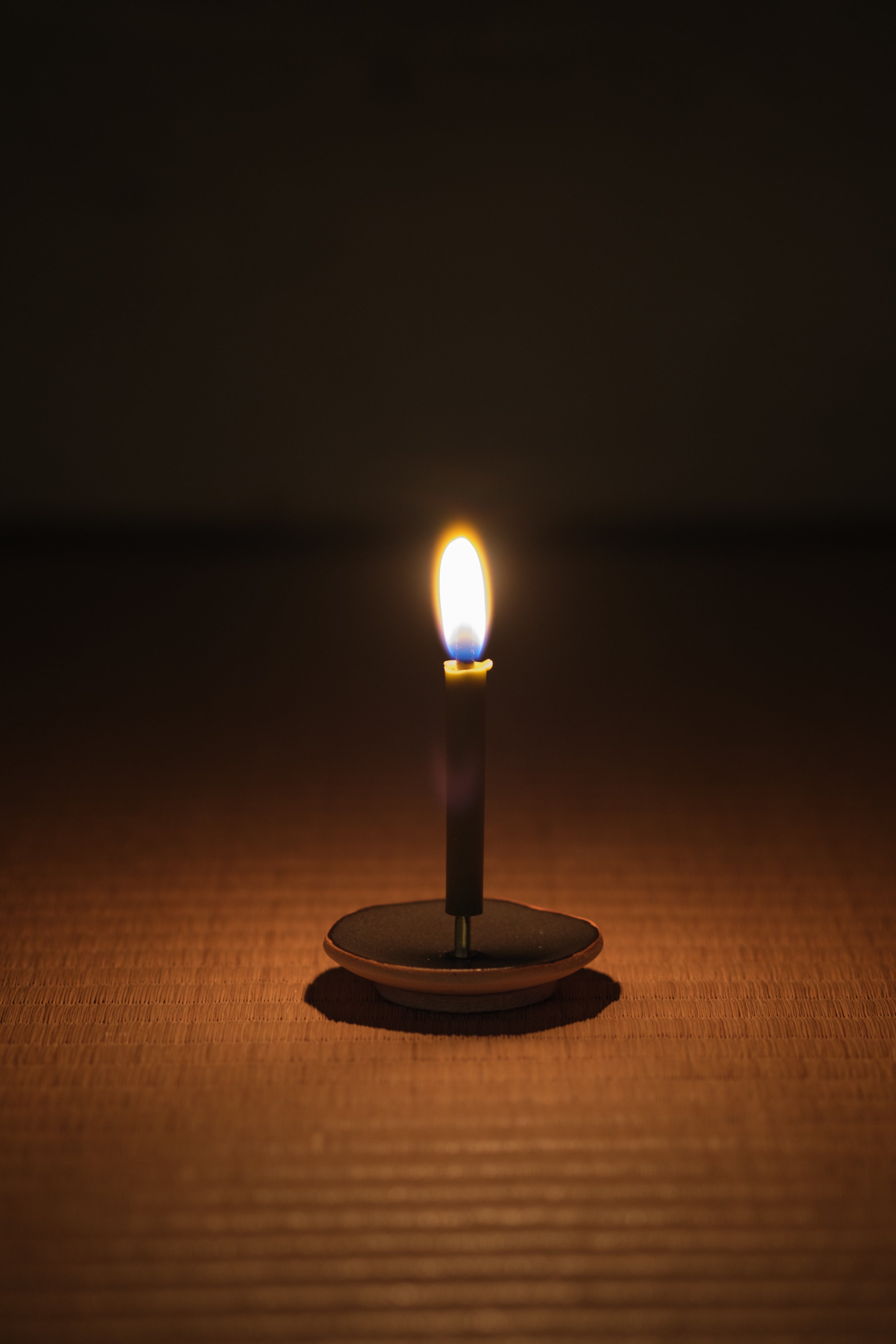 Japanese candle Warosoku with Tea Leaves