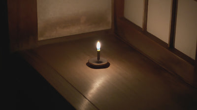 Japanese candle Warosoku with Tea Leaves